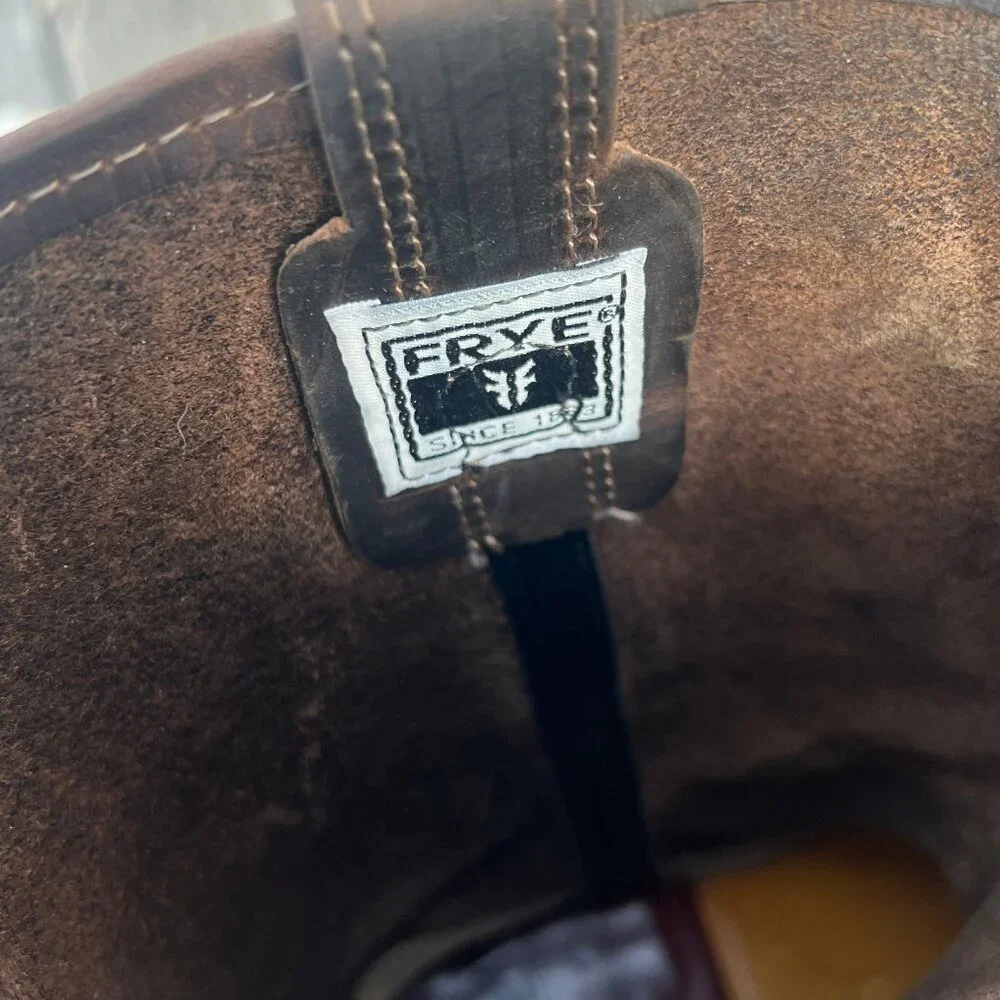 Frye Harness 12R Leather Rugged/Biker/Western Boot Tan Size 9 Lightly Used - Picture 10 of 16